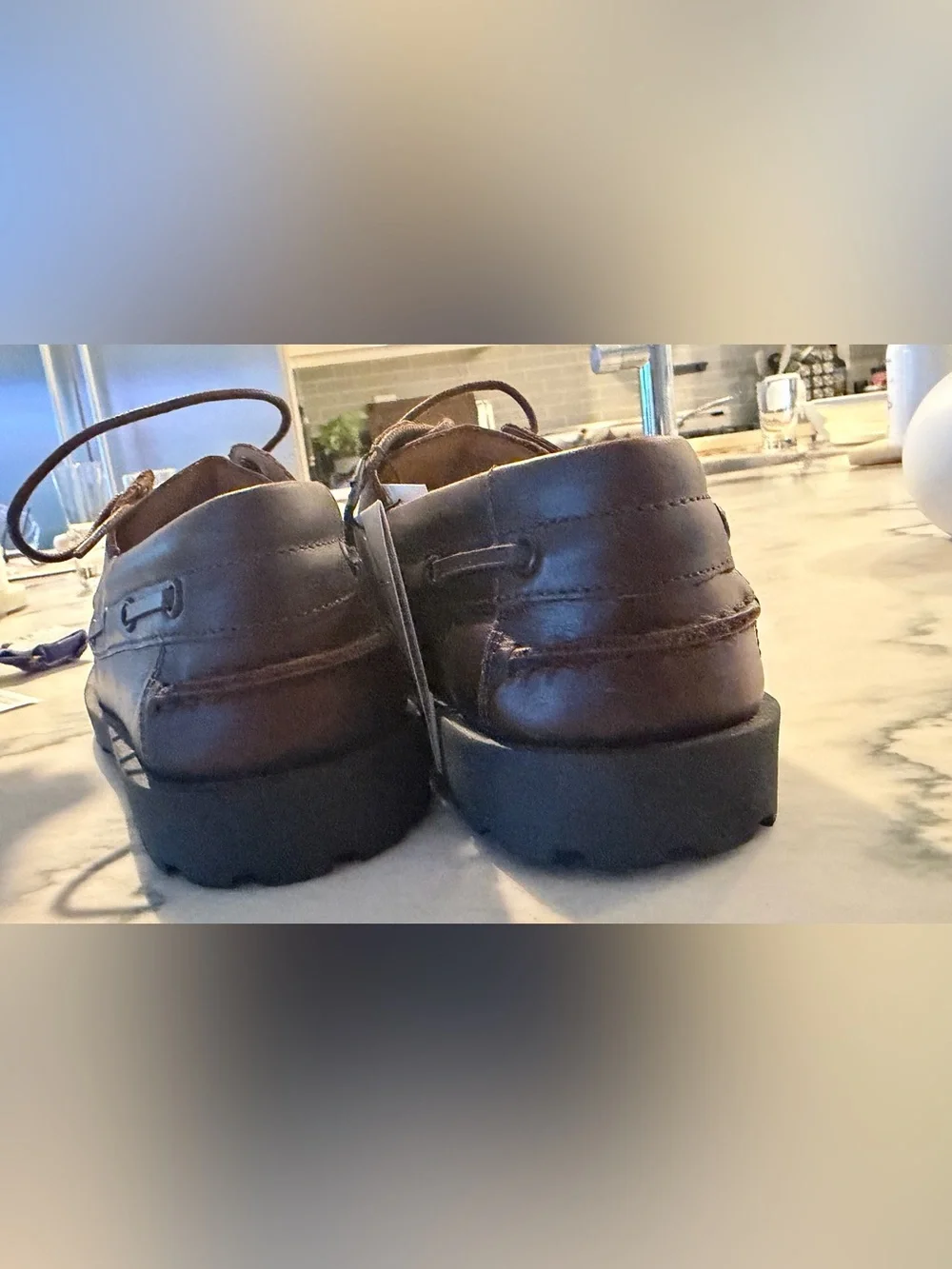 Zara Kids Brown Moccasin-Style Lace-Up Shoes